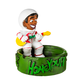 Ülő Rasta ember űrhajós ruhában - kerámia hamutál