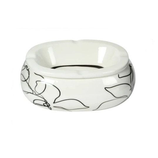 Padonio vonalrajzos kerámia hamutartó - fehér - 2