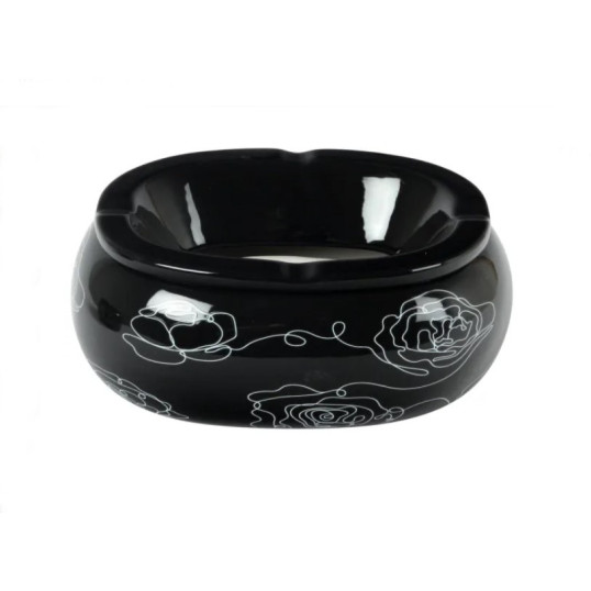 Padonio vonalrajzos kerámia hamutartó - fekete - 2