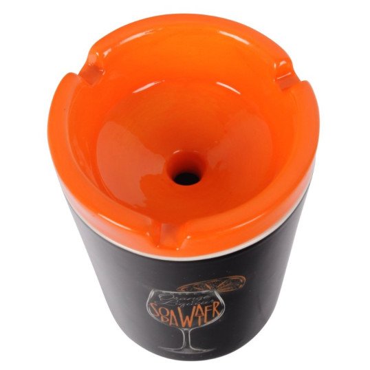 Kerámia szélálló hamutartó narancssárga tetővel – Orange Liqueur minta