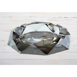 Faro fekete kerek kristály szivar hamutartó – 4 szivartartó vájattal