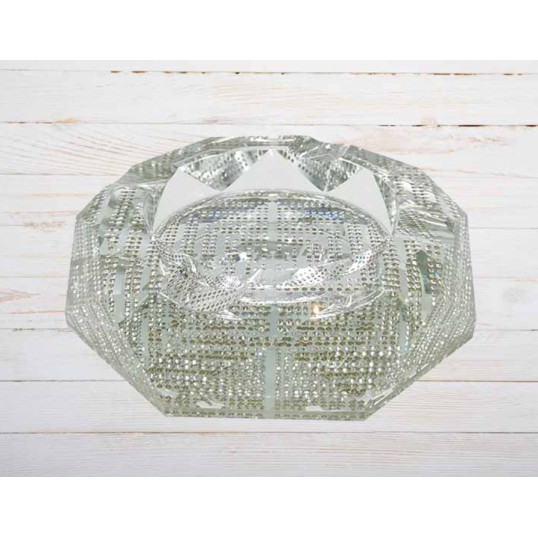 Faro Diamonds kristály szivar hamutartó - ezüstszínű, gyámánt mintás