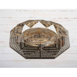 Faro Diamonds kristály szivar hamutartó - aranyszínű, gyámánt mintás