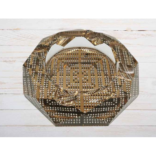 Faro Diamonds kristály szivar hamutartó - aranyszínű, gyámánt mintás