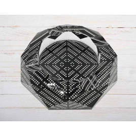 Faro Diamonds kristály szivar hamutartó - fekete, gyámánt mintás