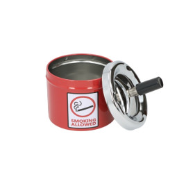 Angelo forgó hamutartó – fém, „Smoking Allowed” mintával (Ø 9,5 cm, magasság 8 cm)