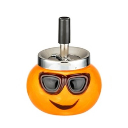 Angelo pörgős vihar hamutartó-  emoji - napszemüveges, laza mosolyú - Pörgős hamutartó