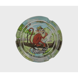 Monkey King üveg hamutartó – Fán ülő koronás majom mintával, Ø 10 cm