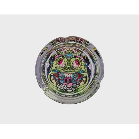 Monkey King üveg hamutartó – Merész, képregényes szörnyarc mintával, Ø 10 cm