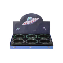 Monkey King üveg hamutartó – Meditáló koronás majom űrhangulatban, Ø 10 cm