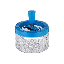 Angelo pörgős üveg hamutartó- rombusz mintájú királykék felső résszel