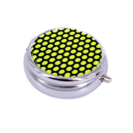 Angelo kör alakú színes zsebhamutál - króm, sárga pöttyös