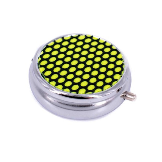 Angelo kör alakú színes zsebhamutál - króm, sárga pöttyös