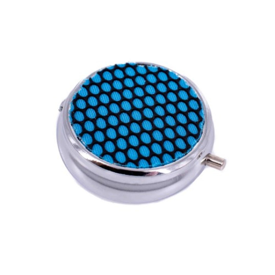 Angelo kör alakú színes zsebhamutál - króm, kék pöttyös