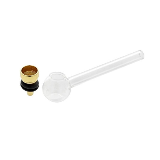 Dreamliner 12 cm hosszú üvegpipa króm színű kazánnal 