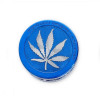 4 részes fém dohányőrlő - kék színű - canabis levél mintás