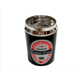 4 részes fém dohányőrlő - fekete sörösdoboz formájú