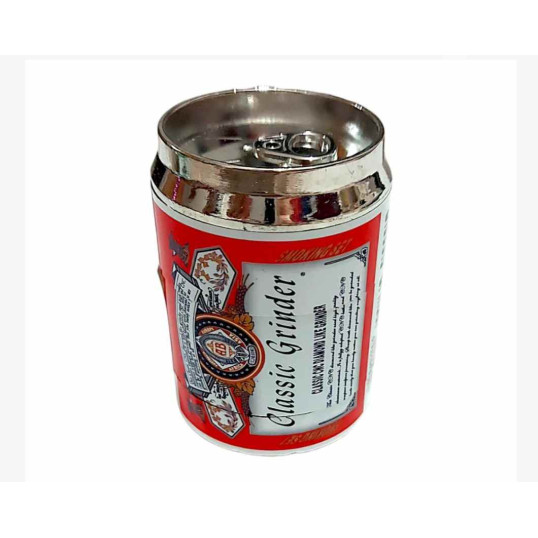 4 részes fém dohányőrlő - piros sörösdoboz formájú