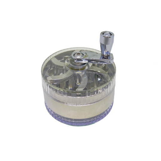 3 részes fém és műanyag kurblis dohányőrlő - ezüst színű 