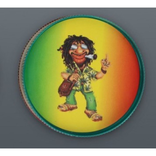 3 részes fém rasta figura mintás dohányőrlő - 1