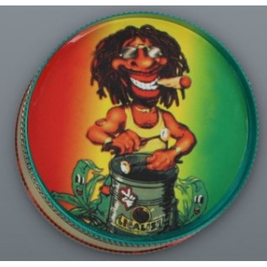 3 részes fém rasta figura mintás dohányőrlő - 3