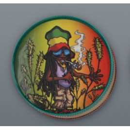 3 részes fém rasta figura mintás dohányőrlő - 4