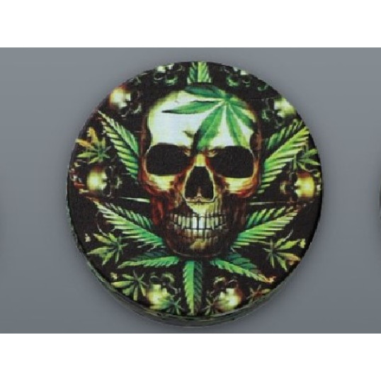 4 részes fém koponya mintás dohányőrlő - 1