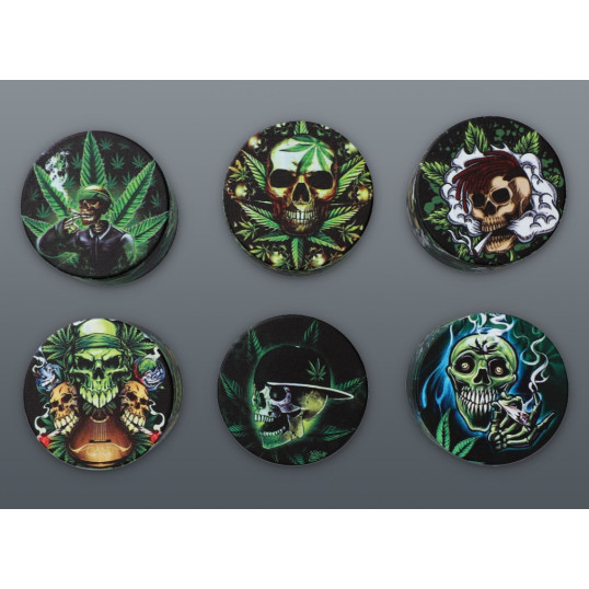 4 részes fém koponya mintás dohányőrlő - 6