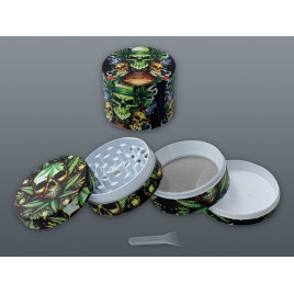 4 részes fém koponya mintás dohányőrlő - 2