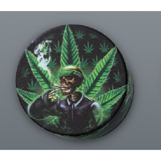 4 részes fém koponya mintás dohányőrlő - 3