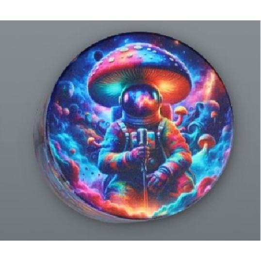 4 részes fém színes gomba és asztonauta mintás dohányőrlő - 3