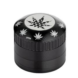 Dreamliner 4 részes fém dohányőrlő kenderlevél mintával – 5 cm