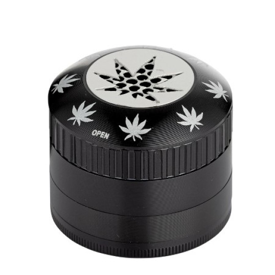 Dreamliner 4 részes fém dohányőrlő kenderlevél mintával – 5 cm