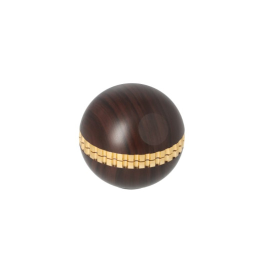 Színes 4 részes gömb alakú dohányőrlő - Barna fa mintás és arany színű