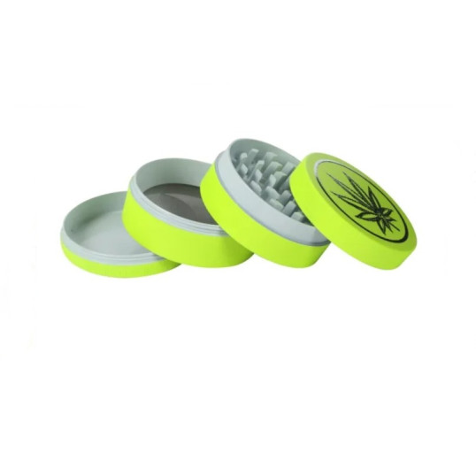 Neon színű 4 részes dohányörlő - koponya mintával