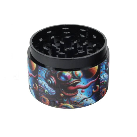 Színes, őrült, vigyorgó figura mintájú 4 részes dohányörlő - Vigyorbogár