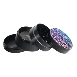 Padonio fekete színű fémből készült dohányőrlő 4 részes - Koponya és polip mintákkal 6