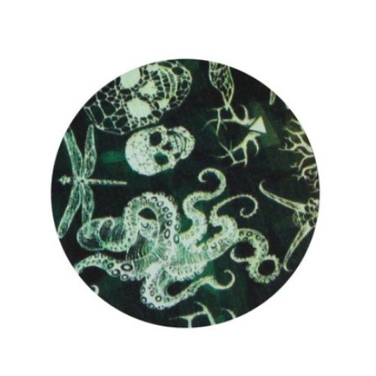 Padonio fekete színű fémből készült dohányőrlő 4 részes - Koponya és polip mintákkal 6