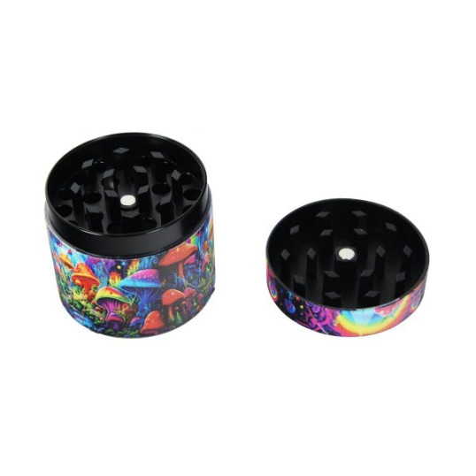 Színes 4 részes fém dohányőrlő - Egész doboz