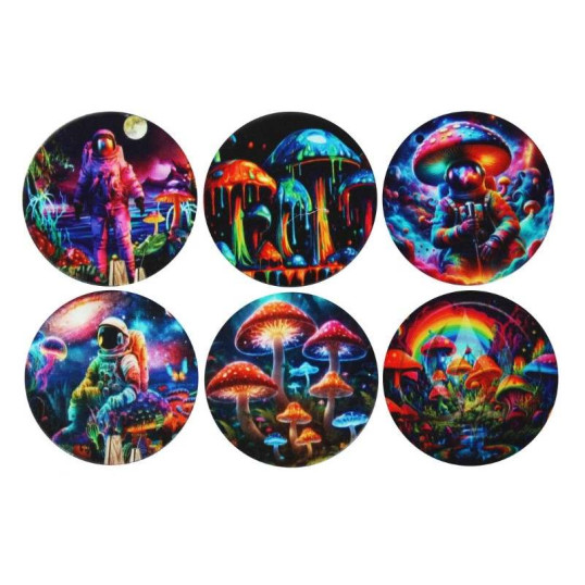 Színes 4 részes fém dohányőrlő - Egész doboz