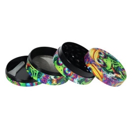 Wild Fire Grinder – Neon Animals 4-részes fém daráló - Pipázó majom