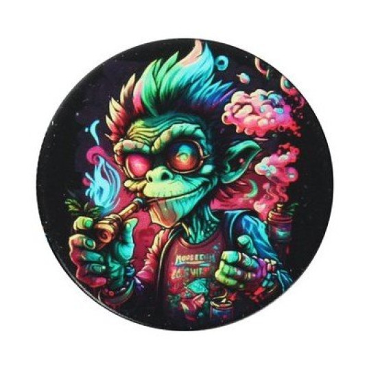 Wild Fire Grinder – Neon Animals 4-részes fém daráló - Pipázó majom