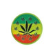 Műanyag dohányőrlő 5 részes marihuána levél mintákkal - Neonzöld színű
