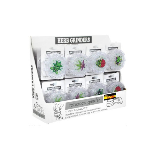 Műanyag hajókormány alakú dohányőrlő 2 részes marihuána levél mintákkal - Egész dobozos kivitel