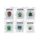 Műanyag hajókormány alakú dohányőrlő 2 részes kivitelben – zöld koponya és levél mintákkal