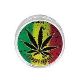 Superheroes átlátszó dohányőrlő 3 részes - Raszta színű levél minta