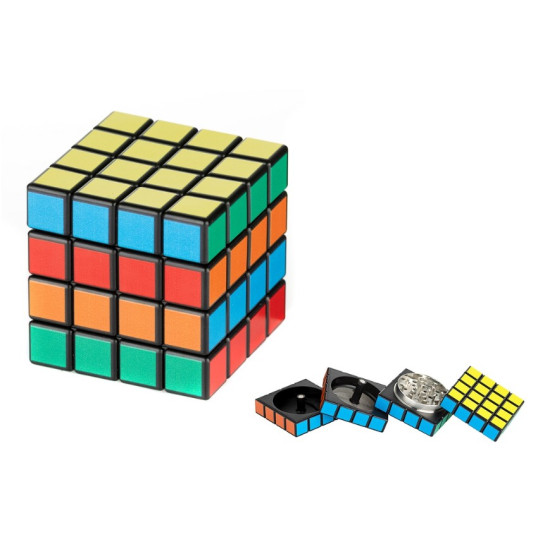 Super Heroes Rubik-kocka formájú dohányőrlő – 4 részes, 5,8 cm