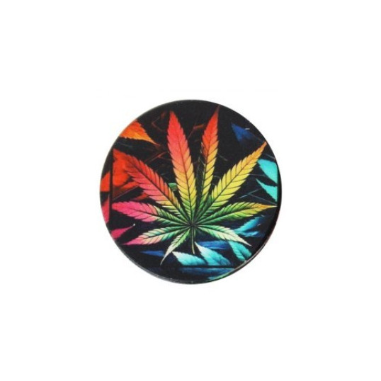 Wildfire fekete színű dohányőrlő 4 részes - Marihuána levél mintákkal 1