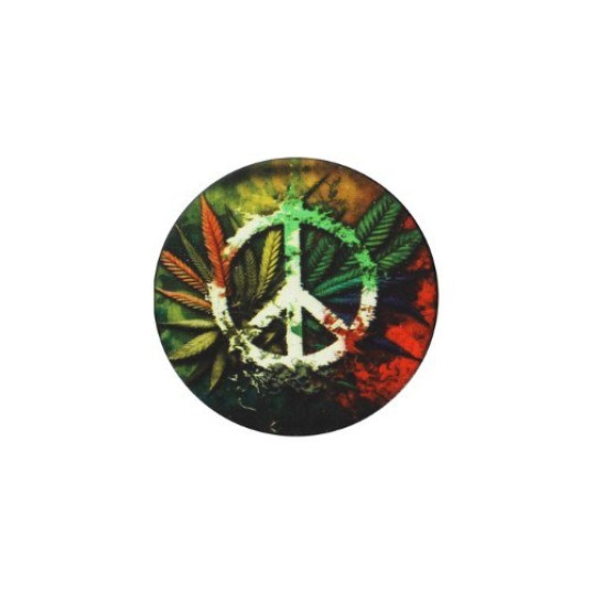 Wildfire fekete színű dohányőrlő 4 részes - Marihuána levél mintákkal 2