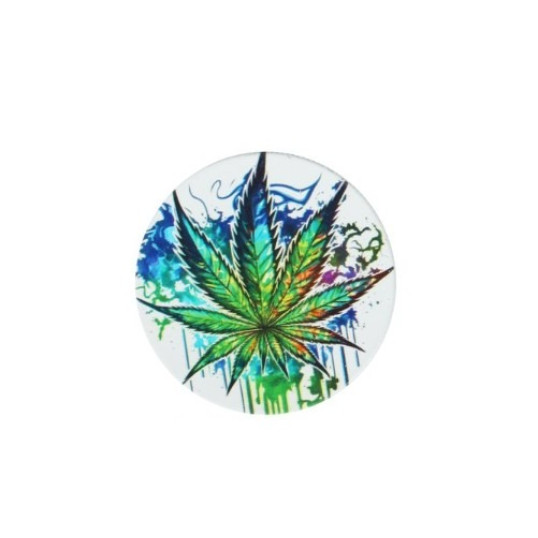 Wildfire fehér színű dohányőrlő 4 részes - Marihuána levél mintákkal 4